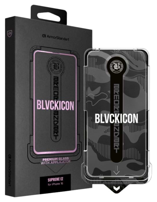 Захисне скло для смартфону Armorstandart з аплікатором Black Icon Supreme EZ for iPhone 16 (ARM80848)