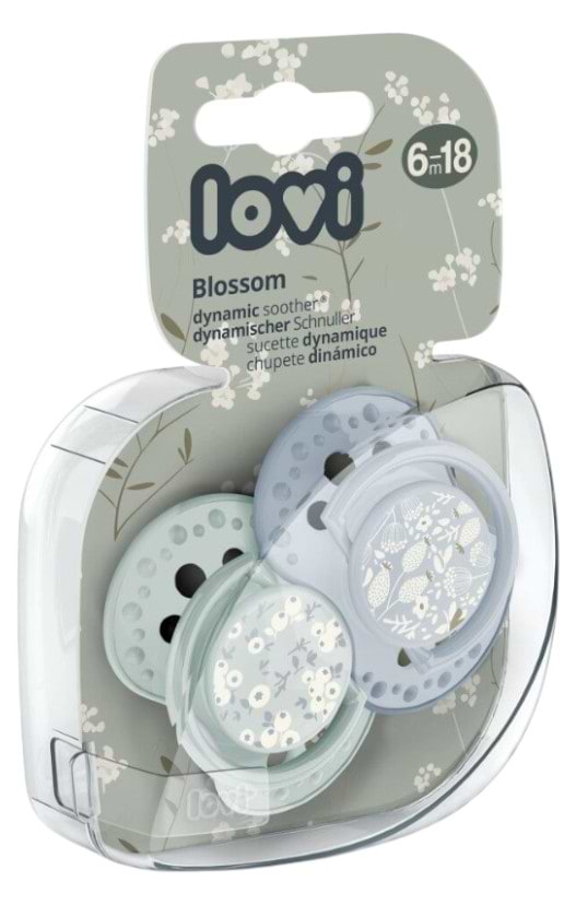 Симетрична пустушка Lovi 6-18 міс 2 шт. Blossom - блакитна (22/923boy) - Фото 1