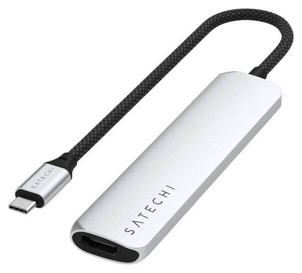 Фото - Хаб USB Satechi 6-in-1 USB-C Slim Multiport Adapter 4K Silver (ST-P6SS)
