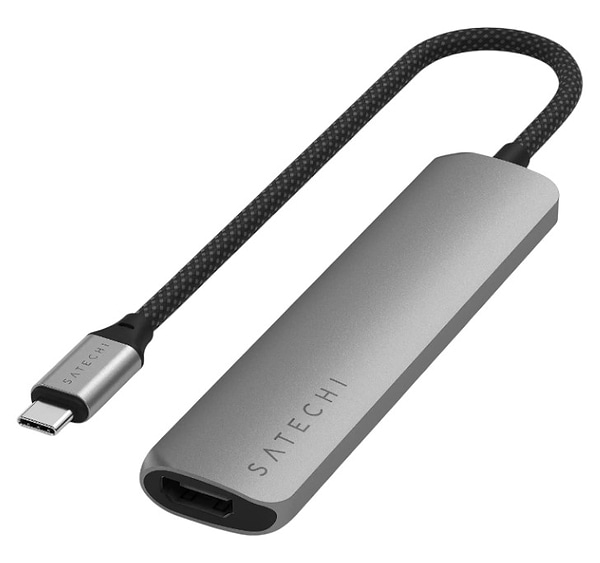 Фото - Хаб USB Satechi 6-in-1 USB-C Slim Multiport Adapter 4K Space Grey (ST-P6SM)