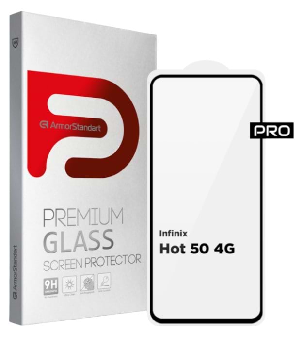 Захисне скло для смартфону Armorstandart Pro for Infinix Hot 50 4G Black (ARM80937) - Фото 1