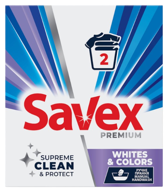 Пральний порошок SAVEX Whites & Colors блакитний Prem (3800024049248)