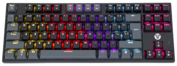 Клавіатура дротова ігрова Fantech ATOM MK876 (Eng) Black (red switch) - Фото 1