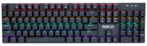 Клавиатура проводная игровая iMice GK600 USB (Eng) Black - Фото 1