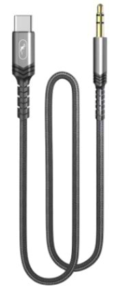 Кабель синхронізації даних SkyDolphin SR29 3.5 мм - USB Type-C (M/M) 1m Black (SDAUX-000076)