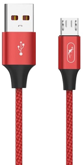 Кабель синхронізації даних SkyDolphin S55V Neylon USB - micro USB (M/M) 1m Red (SDUSB-000439)