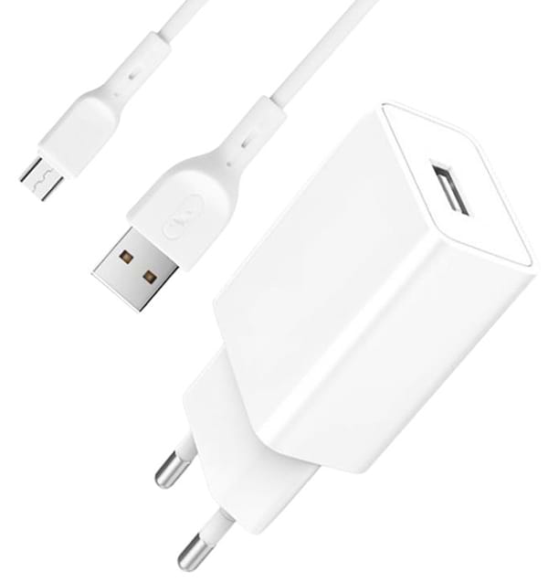 Фото - Мережевий зарядний пристрій SkyDolphin SC36V (1USB, 2.4A) White (SDMZP-000118)+кабель microUSB