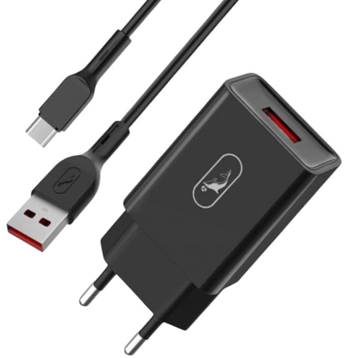 Мережевий зарядний пристрій SkyDolphin SC36V (1USB, 2.4A) Black (SDMZP-000176)+кабель microUSB