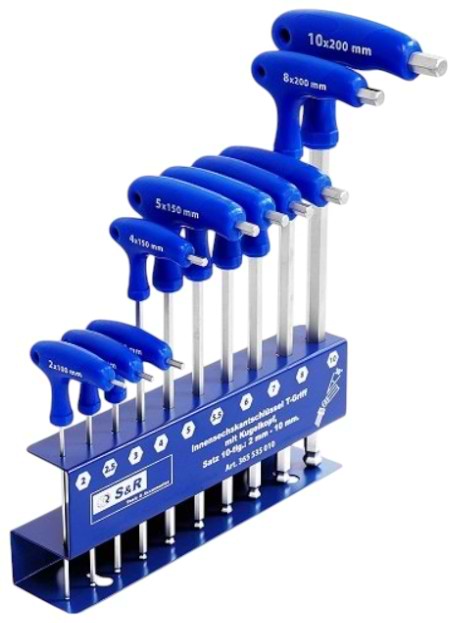 Набір шестигранних ключів S&R 2.0-10 мм 10 шт. (365535010)