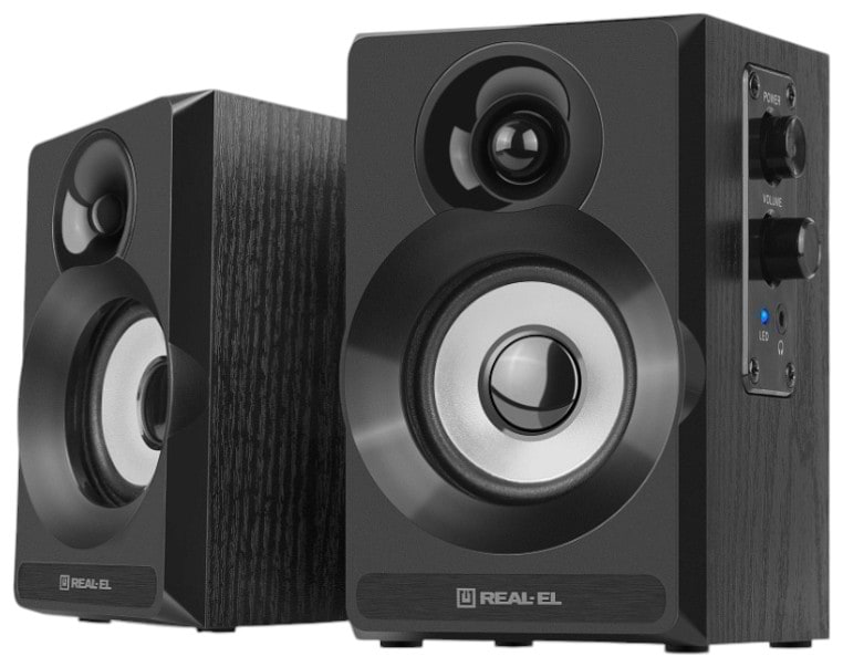Компьютерная акустика компактная 2.0 REAL-EL S-217 Black (EL121200013)