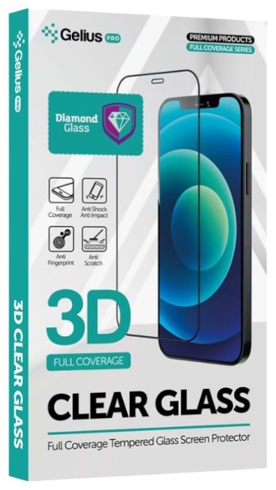 Фото - Захисне скло для смартфону Gelius Pro 3D Diamond for iPhone 13 Pro Max/14 Plus Black (99928)