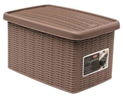 Корзина для белья Stefanplast 30032 с крышкой ELEGANCE коричневый 29x19x16 см
