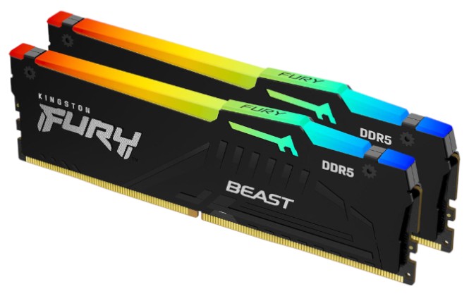 Фото - Память DDR Kingston DDR5 6000MHz Fury Beast RGB 2 x16 EXPO+XMP )KF560C36BBE2AK2-32)