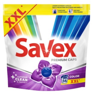 Капсули для прання SAVEX Super Caps 2in1 Color 56 шт. (3800024048142) - Фото 1