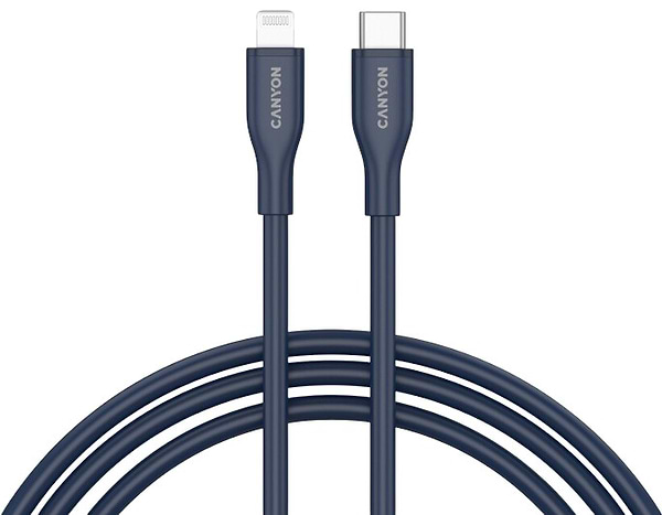 Фото - Кабель Canyon CLNM60 Type-C to Lightning 60W MFI 1m Silicon Blue (CNS-CLNM60SC10DB)