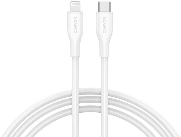 Фото - Кабель Canyon CLNM60 Type-C to Lightning 60W MFI 1m Silicon White (CNS-CLNM60SC10W)