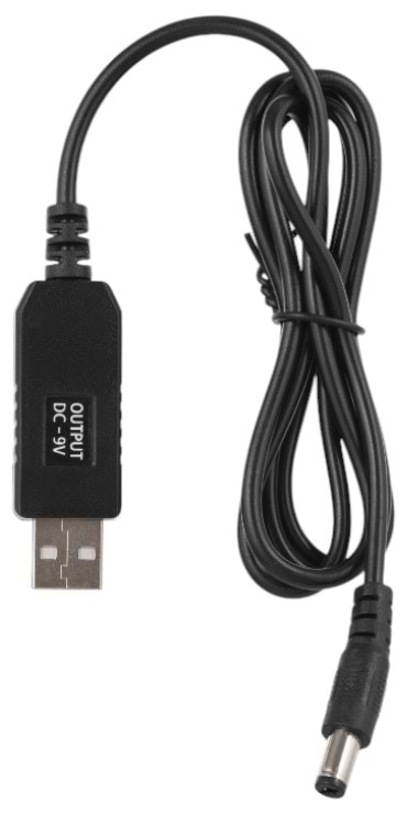 Кабель USB - DC 2E USB-A > DC 5.5х2.5мм (2E-CCAD9-BK) - Фото 1