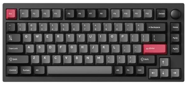 Фото - Клавиатура беспроводная Lemokey P1 Pro 84Key, Keychron Super Red, WL/BT/USB-A QMK/VIA, Hot-Swap, EN/UKR, RGB,  Knob, Carbon Black (P1P-M1-UA)