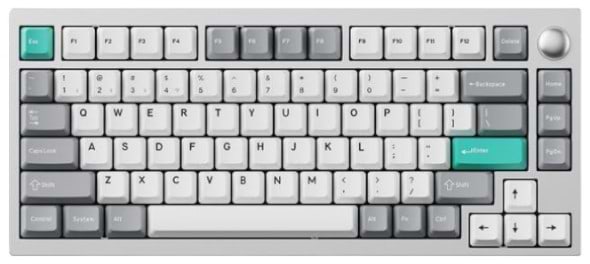 Клавиатура беспроводная Lemokey P1 Pro 84Key, Keychron Super Brown, WL/BT/USB-A, QMK/VIA, Hot-Swap, EN/UKR, RGB,  Knob, Space Silver (P1P-X3-UA) - Фото 1