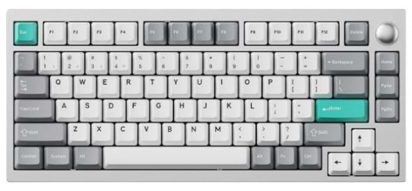 Клавиатура беспроводная Lemokey P1 Pro 84Key, Keychron Super Banana, WL/BT/USB-A, QMK/VIA, Hot-Swap, EN/UKR, RGB,  Knob, Space Silver (P1P-X4-UA) - Фото 1