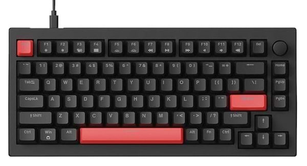 Фото - Клавіатура дротова ігрова Lemokey X4 84Key, Keychron Red, USB-A, QMK/VIA, Hot-Swap, EN/UKR, Red led, Black (X4-A1-UA)