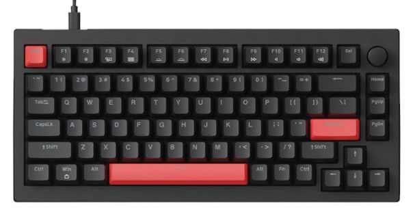Клавиатура проводная игровая Lemokey X4 84Key, Keychron Brown, USB-A, QMK/VIA, Hot-Swap, EN/UKR, Red led, Black (X4-A3-UA) - Фото 1