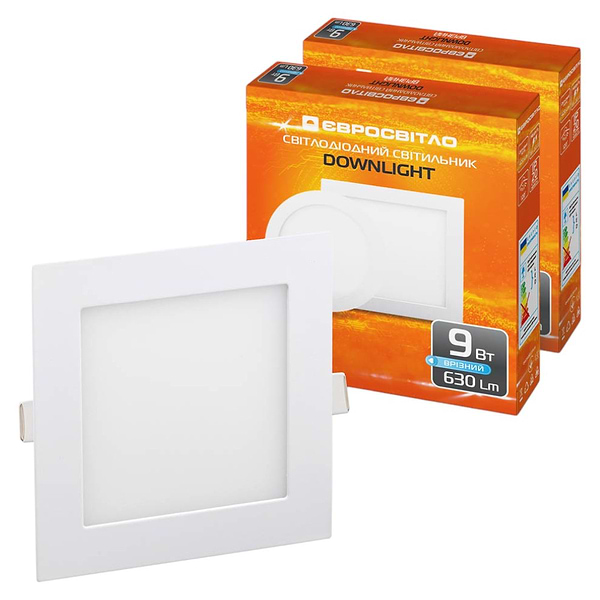 Фото - Светодиодный светильник Євросвітло точечный врезной 9Вт круг LED-R-150-9 4200К 2 шт. (000059005)