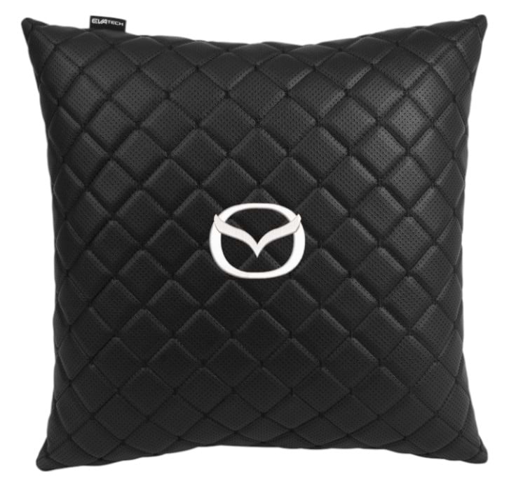 Автомобильная подушка EVAtech ECO 40x40 см Mazda черная с черной нитью SPBCSBBV099