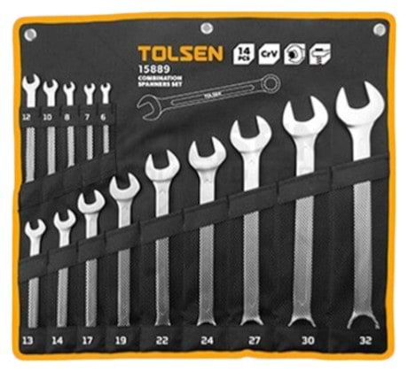 Набор комбинированных ключей Tolsen 6-32 мм 14 шт. (15889)