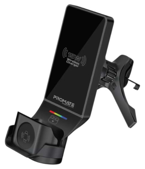 Автотримач з бездротовою зарядкою Promate magdrive-trio.black