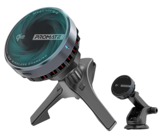 Фото - Автотримач з бездротовою зарядкою Promate magchill-qi2