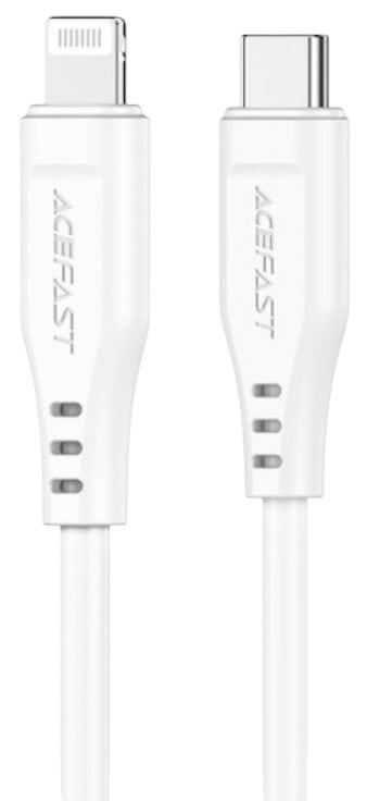 Кабель синхронізації даних AceFast USB 2.0 USB-C to Lightning, 1,2 м, 3.0A, TPE C3-01 White (6974316280811) - Фото 1