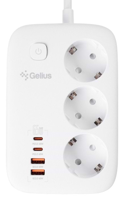 Фото - Сетевой фильтр Gelius T-Power 3р 65W 2m GP-PS-003 White (99442)