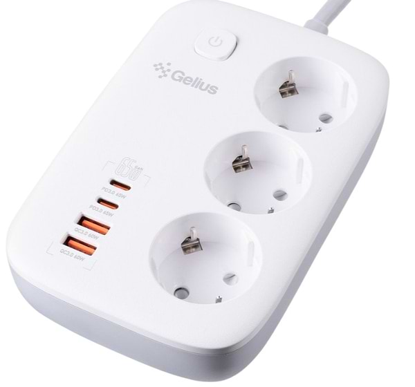 Фото - Сетевой фильтр Gelius T-Power 3р 65W 2m GP-PS-003 White (99442)