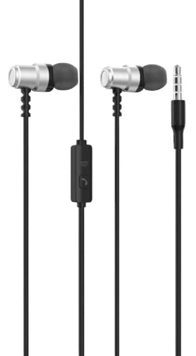 Навушники вкладиші дротові SkyDolphin SR28 Metal with mic Silver (SDHF-000473)