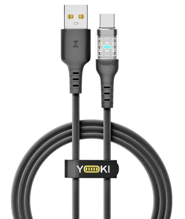 Кабель синхронізації даних YOKI CYBER Type-C 3A 1.2m Black (YK-CY23)