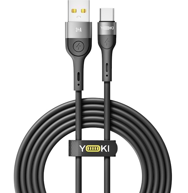 Фото - Кабель синхронізації даних YOKI EXTRA Type-C 3A 2m Black (YK-EX11)