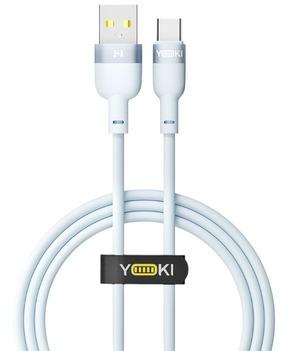 Кабель синхронізації даних YOKI SILICONE Type-C 3A 1.2m Blue (YK-SI50) - Фото 1
