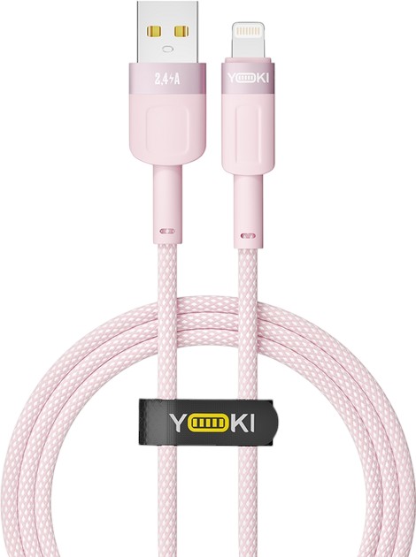 Фото - Кабель синхронізації даних YOKI STYLE Lightning 2.4A 1.2m Pink (YK-ST41)