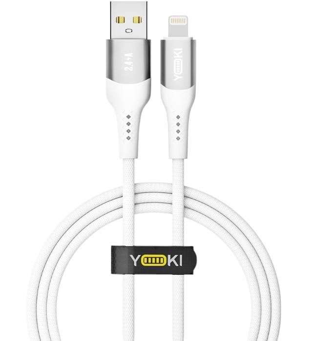 Кабель синхронизации данных YOKI SOLID Lightning 2.4A 1.2m White (YK-SO15)