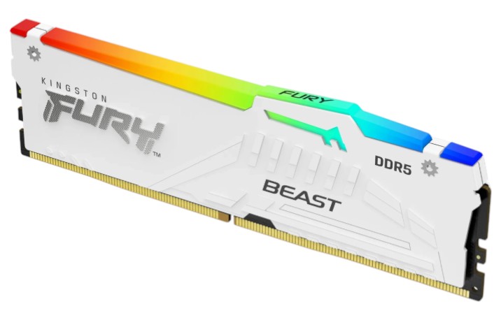 Память DDR Kingston FURY Beast White RGB DDR5-6000 16GB CL30-36-36 1.4V EXPO (KF560C30BWEA-16)
