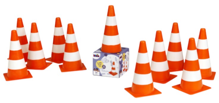 Дополнение к игровым наборам Klein TE – набор игрушечных конусов, 10 шт. (2946)
