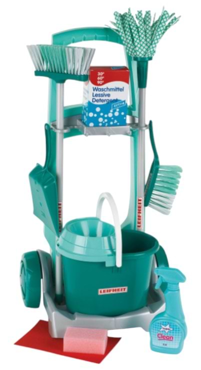 Сюжетно-ролевая игра. Дом. Предметы быта Klein Leifheit - Игрушечный набор: тележка для уборки с аксессуарами (6562)