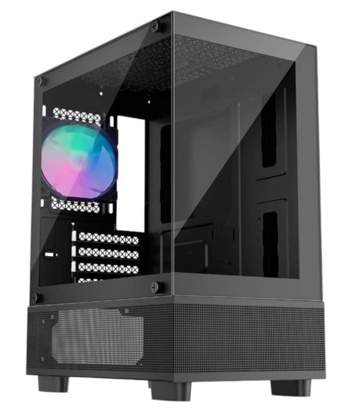 Корпус 1stPlayer Mi2-A-BK-2F7R-1F7 Black без БЖ