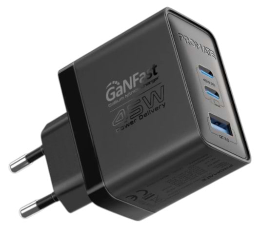 Фото - Мережевий зарядний пристрій Promate powerport-45.black