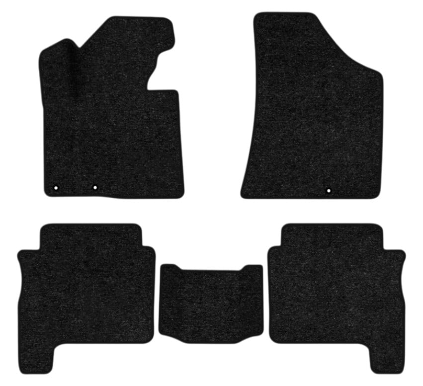 Коврики ворсовые в салон авто EVAtech Standard для Hyundai Santa FE (CM) Restyling (Floor Gas Pedal) 5 seats (3 clips) 2010-2012 2 поколение SUV EU черный кант HY13312CE5KD3VEB
