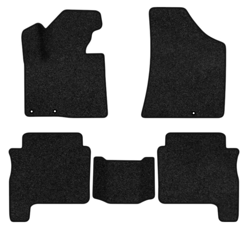 Коврики ворсовые в салон авто EVAtech Premium для Hyundai Santa FE (CM) Restyling (Floor Gas Pedal) 5 seats (3 clips) 2010-2012 2 поколение SUV EU черный кант HY13312CE5KD3VPB