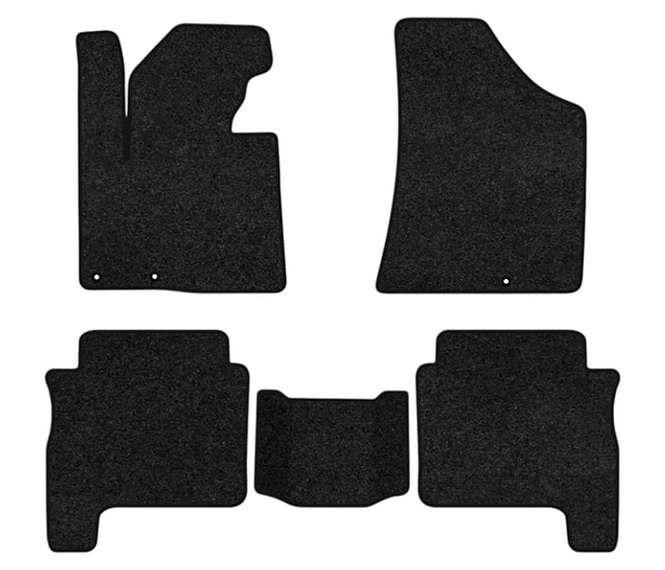 Фото - Килимки ворсові в салон авто EVAtech Premium для Hyundai Santa FE (CM) Restyling (Floor Gas Pedal) 5 seats (3 clips) 2010-2012 2 покоління SUV EU чорний кант HY13312CV5KD3VPB