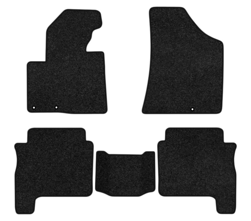 Коврики ворсовые в салон авто EVAtech Premium для Hyundai Santa FE (CM) Restyling (Floor Gas Pedal) 5 seats (3 clips) 2010-2012 2 поколение SUV EU черный кант HY13312CG5KD3VPB