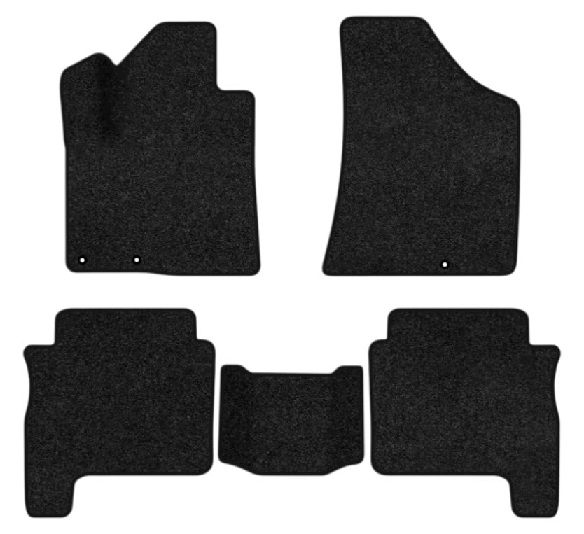 Коврики ворсовые в салон авто EVAtech Premium для Hyundai Santa FE (CM) Restyling (Hinged Gas Pedal) 7 seats (3 clips) 2010-2012 2 поколение SUV EU черный кант HY13314CE5KD3VPB